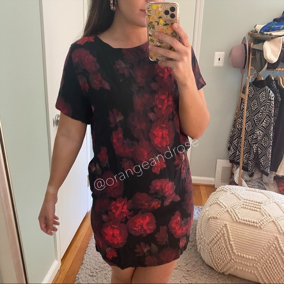 ZIMMERMANN Red Black Floral Mini Shift Dress 0 - Picture 4 of 12